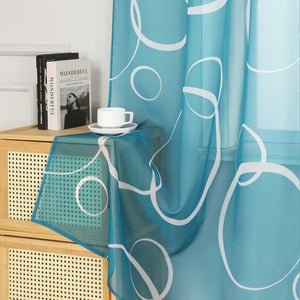 Curtain with White Circle Pattern & Drawstring (1 Piece)