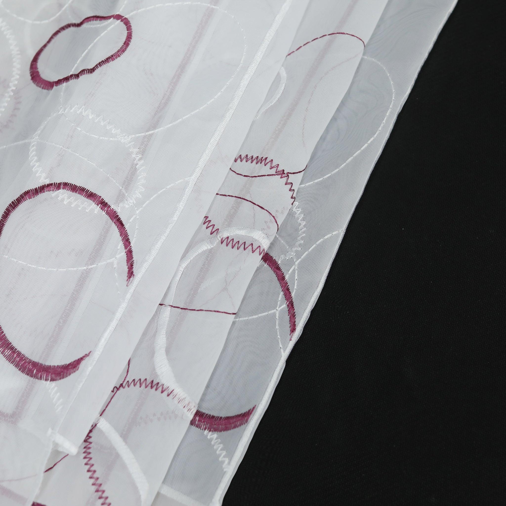 Cafe Curtain Sheer Circle Pattern Light-Filtering 1 Piece - Green, H x W 60 x 144cm
