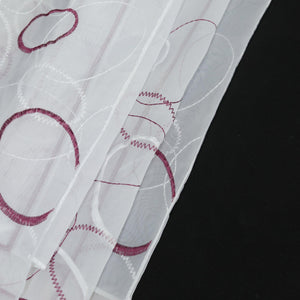 Cafe Curtain Sheer Circle Pattern Light-Filtering 1 Piece - Green, H x W 60 x 144cm