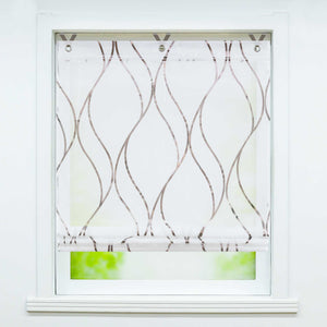 Roman Shade with Wave Pattern 1 Piece - Brown, H x W 130 x 45cm