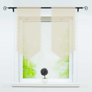 Cafe Curtain with Butterfly Design Triangular Hem 1 Piece