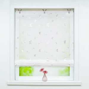 Roman Shade with V-Shaped Tabs with Vibrant Butterfly Pattern 1 Piece