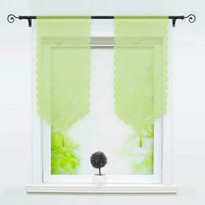 Cafe Curtain with Butterfly Design Triangular Hem 1 Piece - Sand, W x H 40 x 60cm