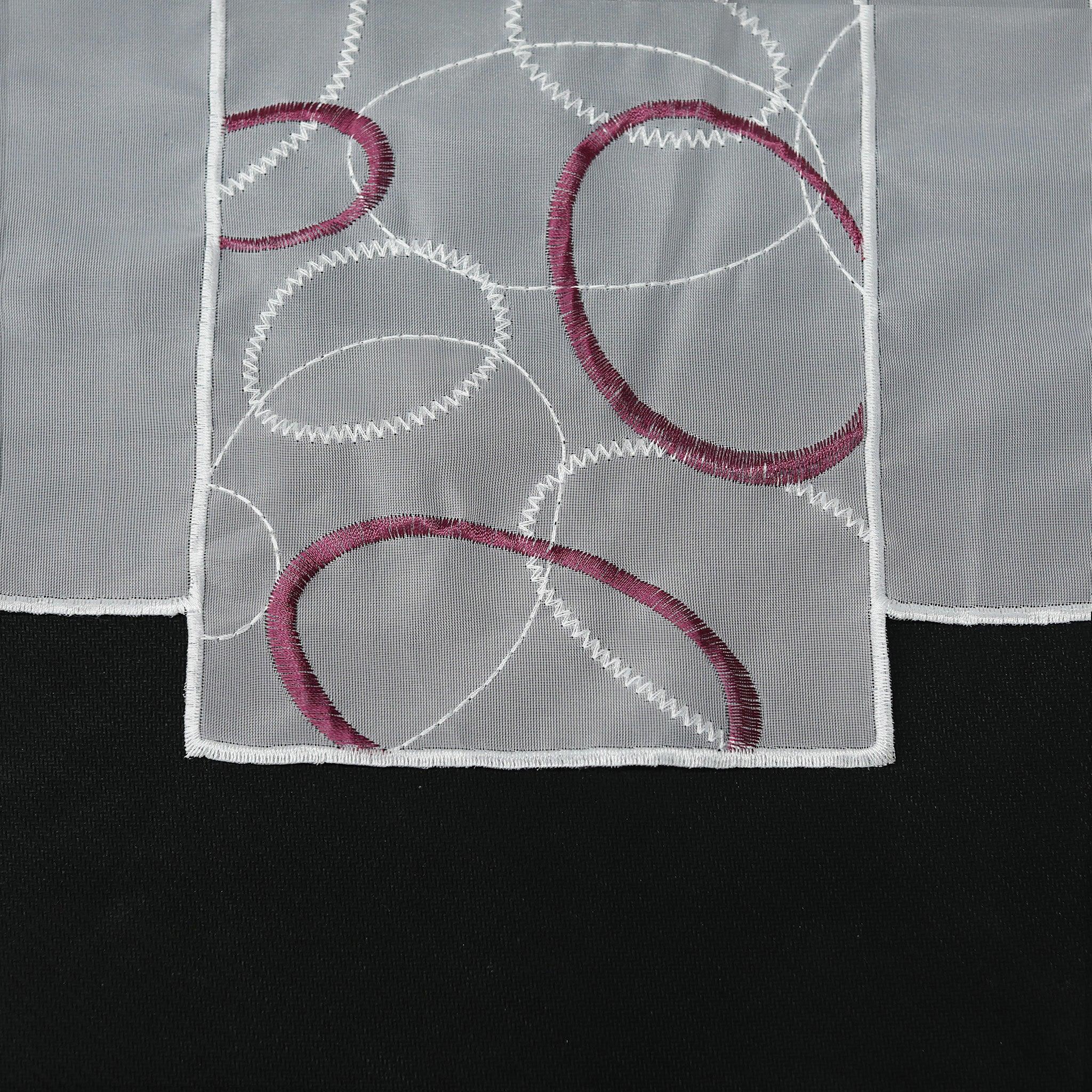 Cafe Curtain Sheer Circle Pattern Light-Filtering 1 Piece - Purple, H x W 45 x 96cm