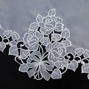 Roman Shade with Tab-Top Hanging with Embroidery Country Style White