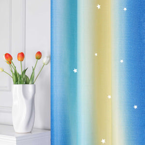 2-in-1 Curtain Children's Room with Stars 1 Piece - Green, W x H 100 x 130cm