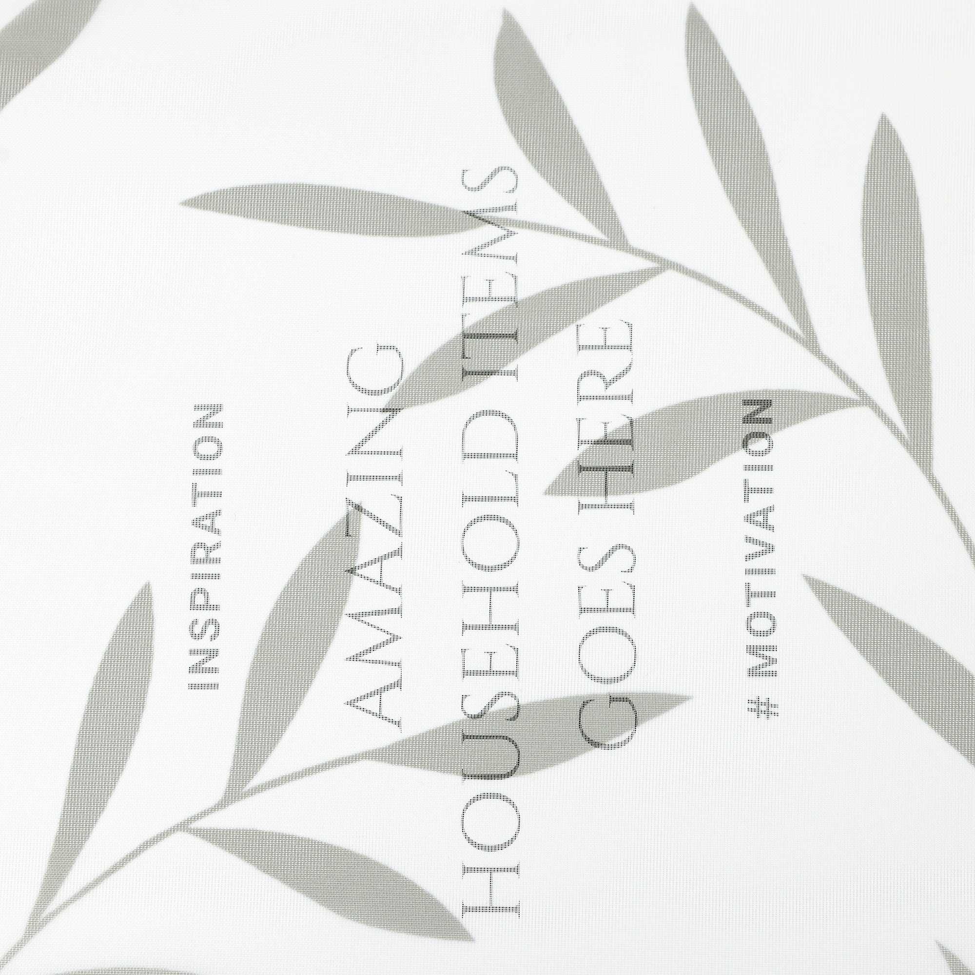 Cafe Curtain in Country Style with Leaf Pattern - Gray, H x W 60 x 90cm