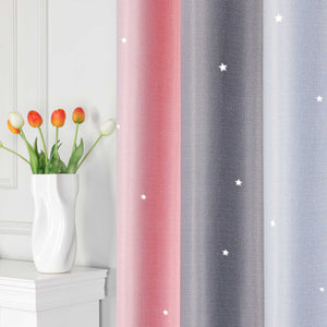 2-in-1 Curtain Children's Room with Stars 1 Piece - floral, W x H 100 x 130cm