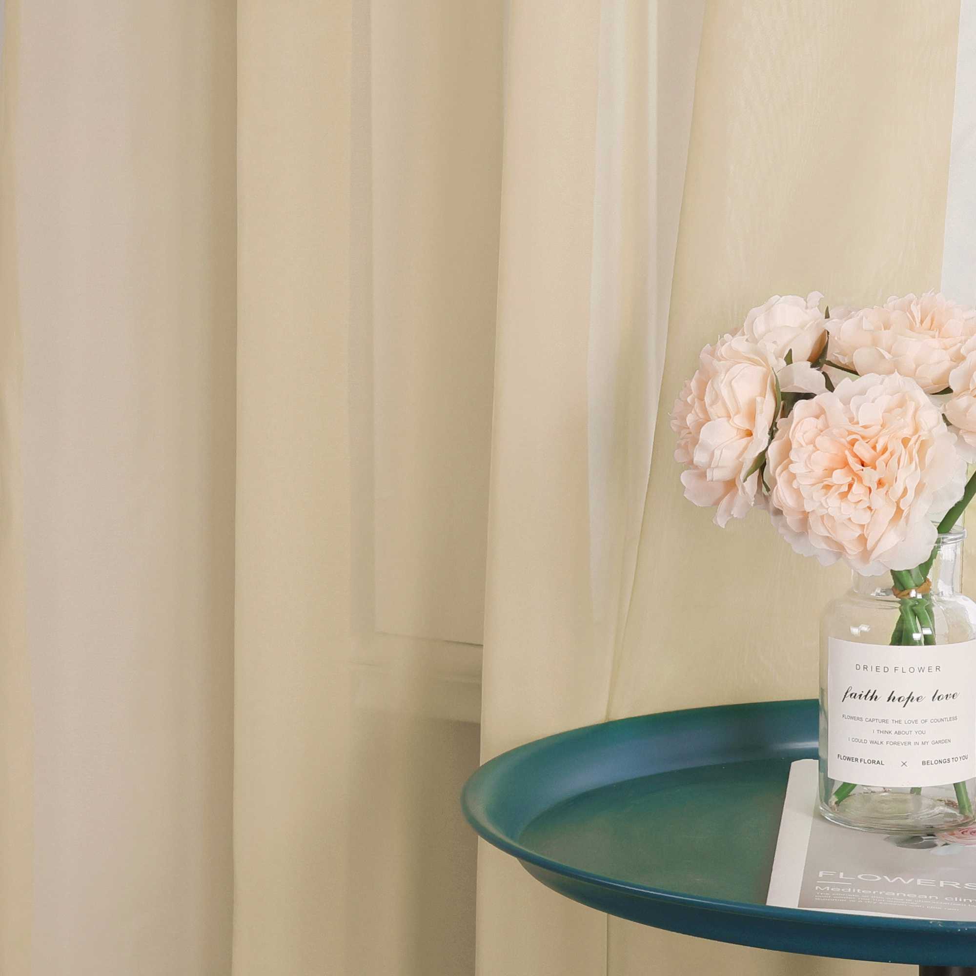 Curtain Solid Color Sheer Classic 1 Piece