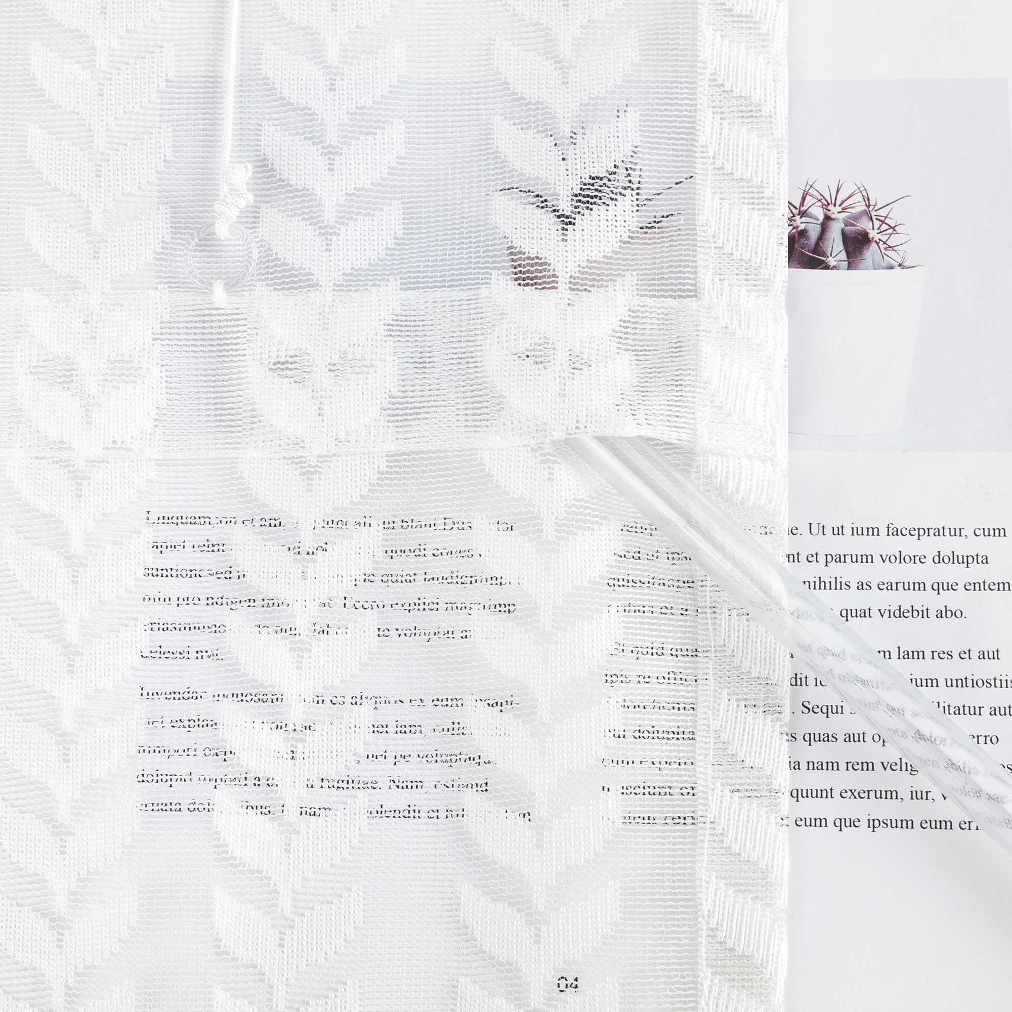 Roman Shade Sheer with Cutout Leaf Pattern and Tab-Top Hanging
