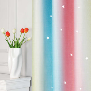 2-in-1 Curtain Children's Room with Stars 1 Piece - Blue, W x H 100 x 250cm