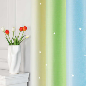 2-in-1 Curtain Children's Room with Stars 1 Piece - Beige, W x H 100 x 200cm