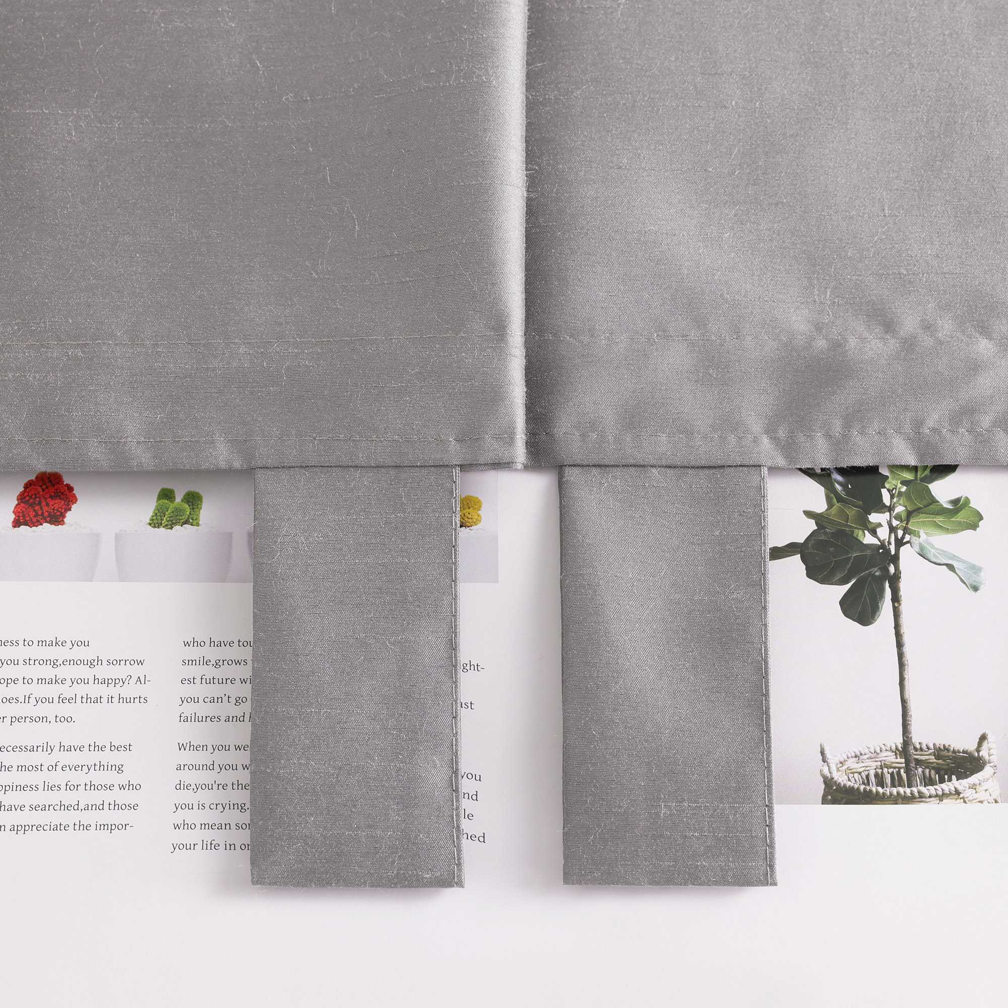 Roman Shade with Tab-Top Hanging Kitchen Curtains 1 Piece - Brown, W x H 100 x 140cm