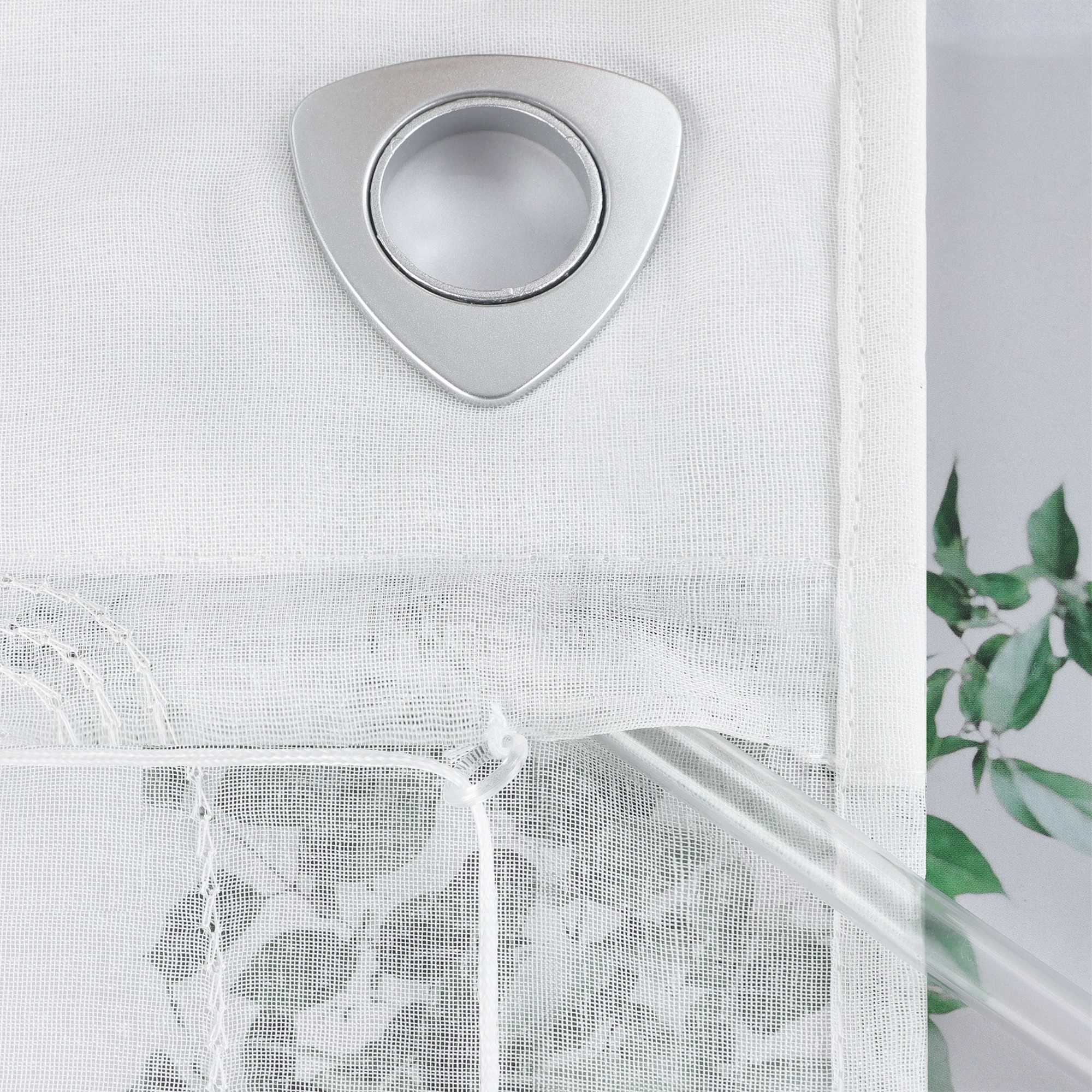 Roman Shade with Circle Pattern and Hook Hanging - White, W x H 60 x 140cm