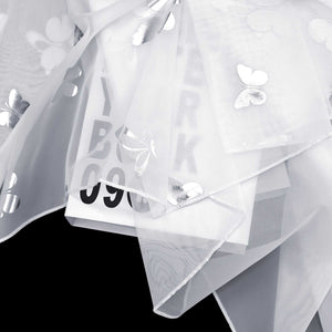 Cafe Curtain with Rod Pocket Double-Layer with Butterfly Pattern