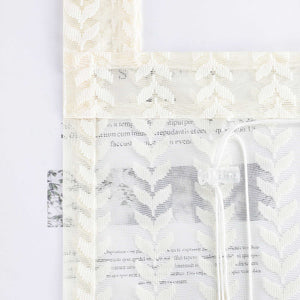 Roman Shade Sheer with Cutout Leaf Pattern and Tab-Top Hanging - Beige, W x H 140 x 140cm