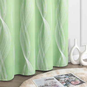 Blackout Grommet Curtain Opaque Thermal with Water-Wave Pattern 1 Piece