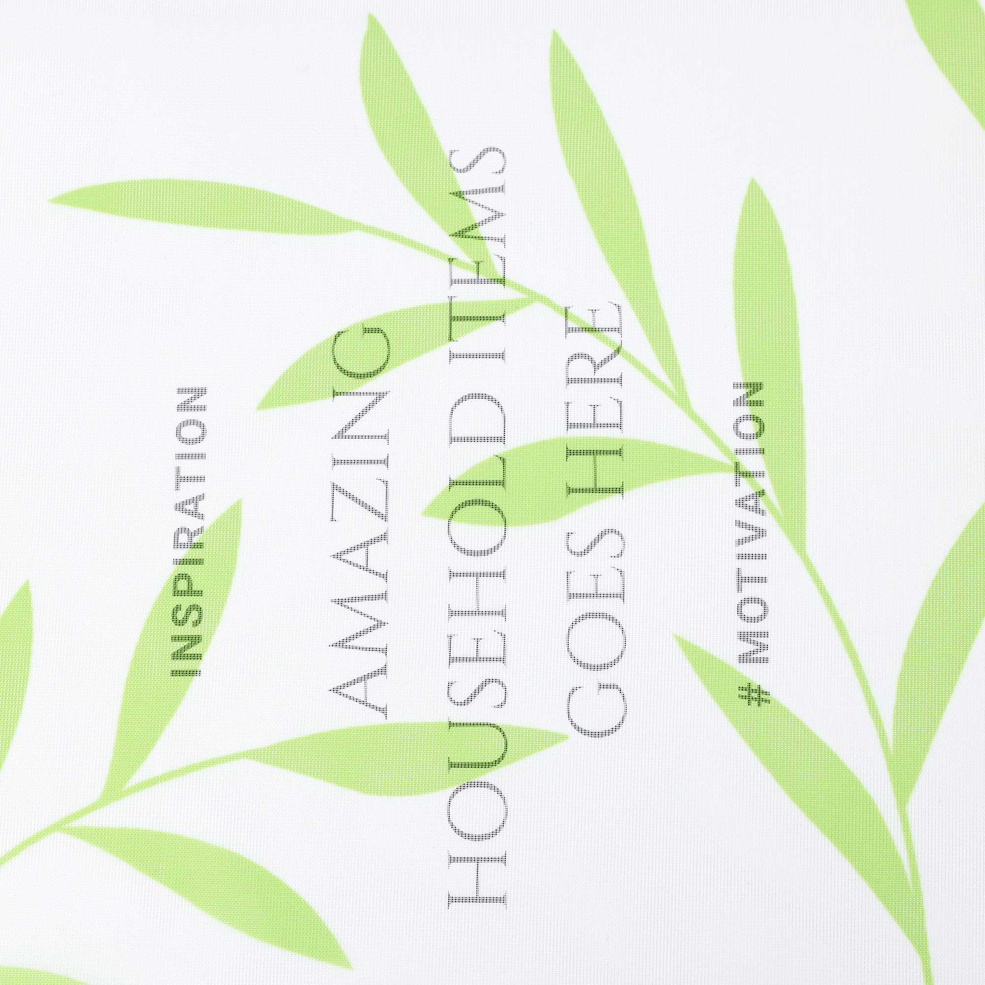 Cafe Curtain in Country Style with Leaf Pattern - Green, H x W 60 x 120cm