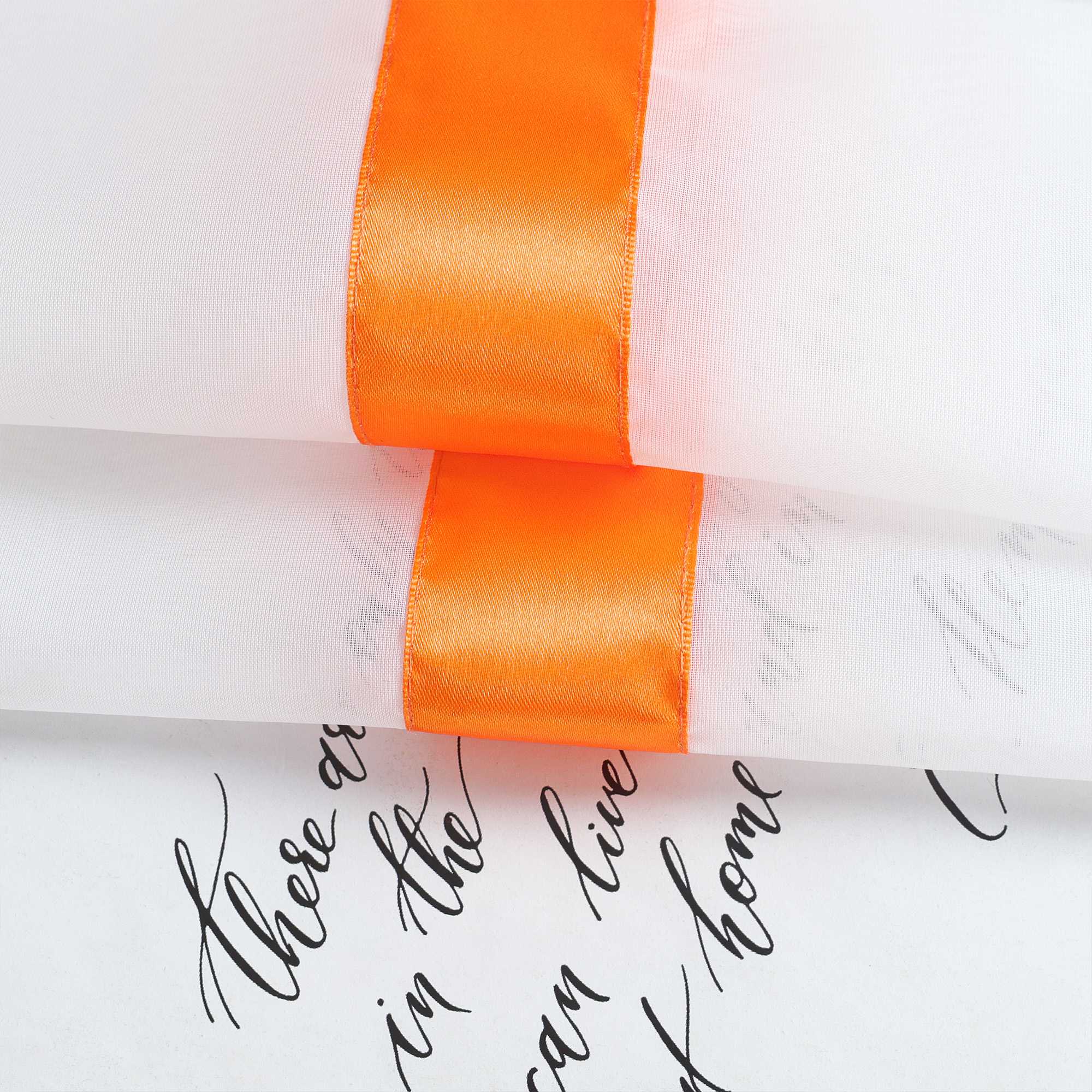 Cafe Curtain with Satin Ribbon Sheer 1 Piece