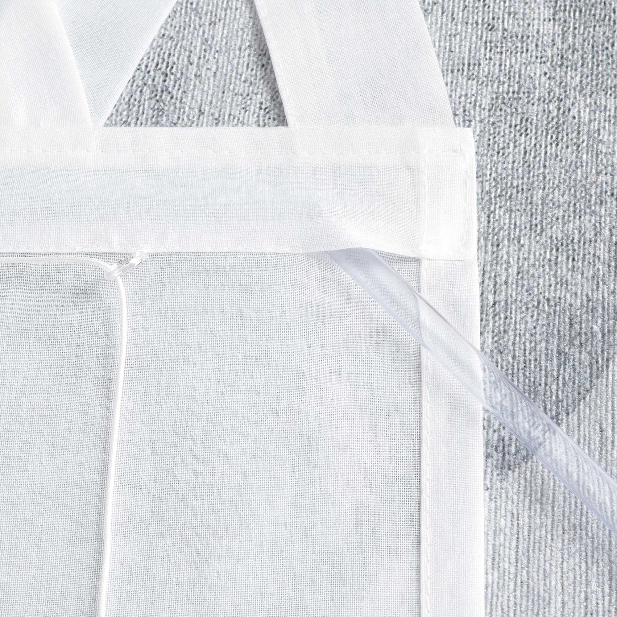 Delien White Roman Shade with Tab-Top Hanging - White, W x H 140 x 140cm
