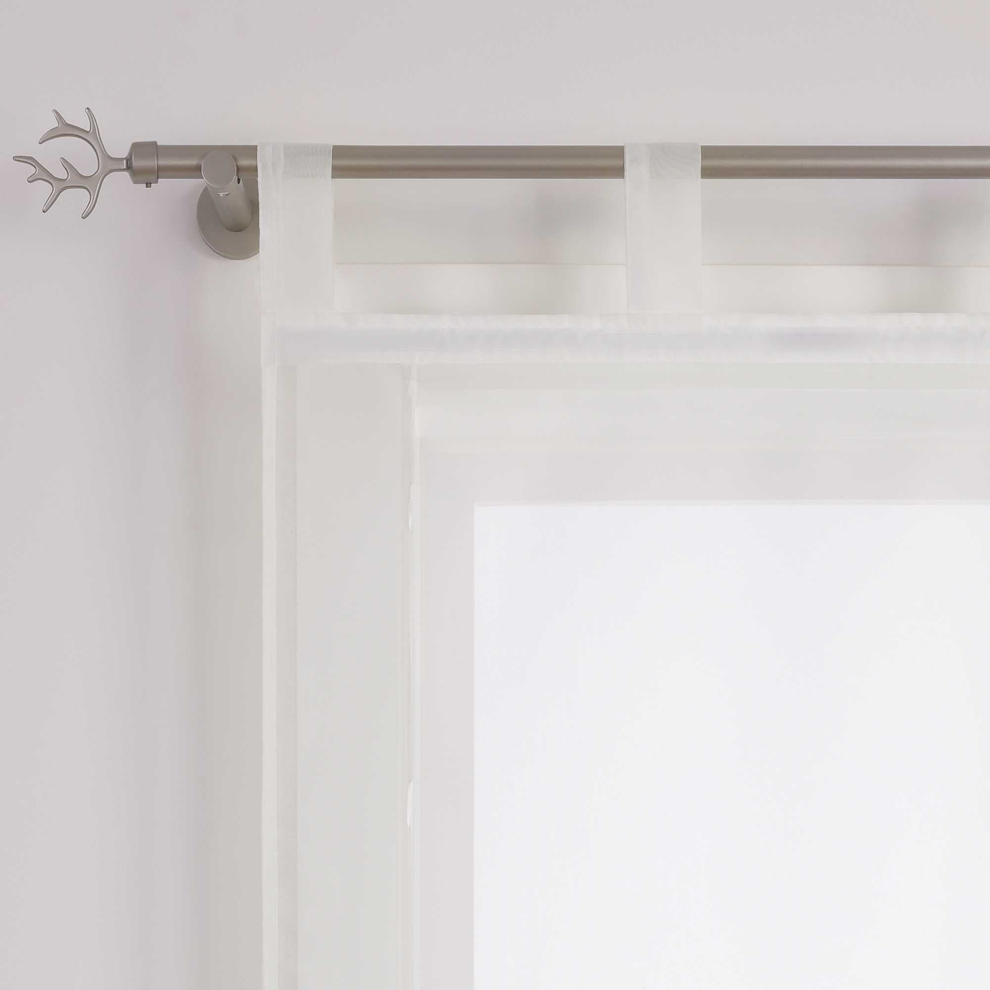 Roman Shade Tab-Top Curtain Solid Color Sheer Voile with Decorative Folds 1 Piece