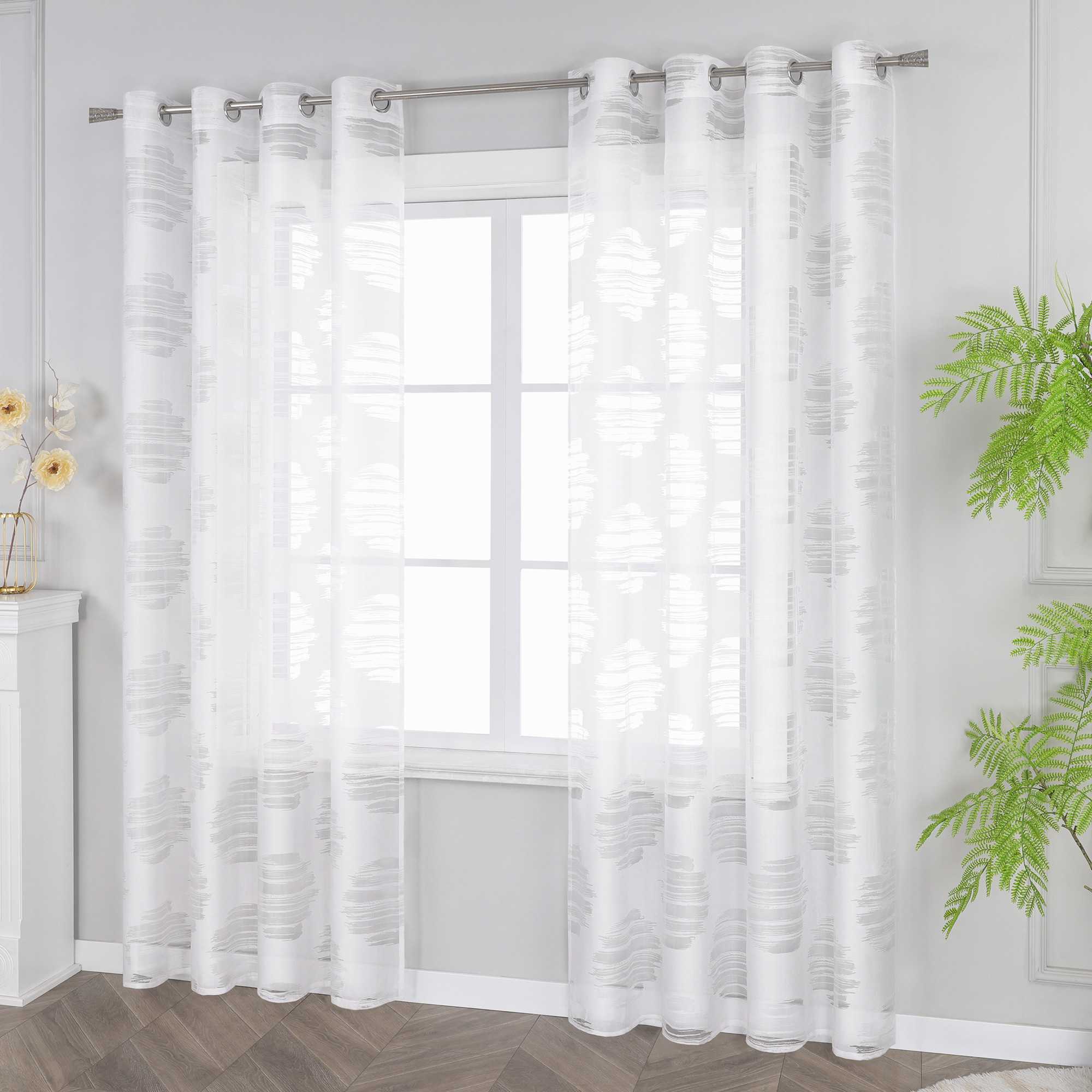 Curtain with Wavy Circle Pattern - Grommet Hanging