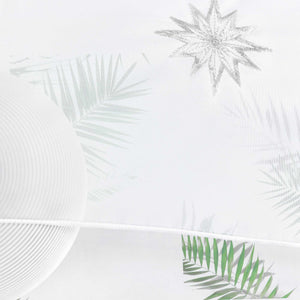 Cafe Curtain Sheer Christmas with Embroidered Star Pattern - silver, W x H 120 x 60cm