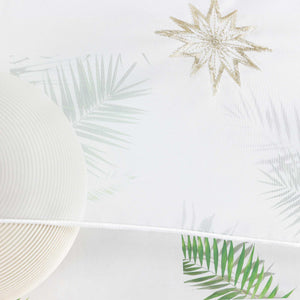 Cafe Curtain Sheer Christmas with Embroidered Star Pattern