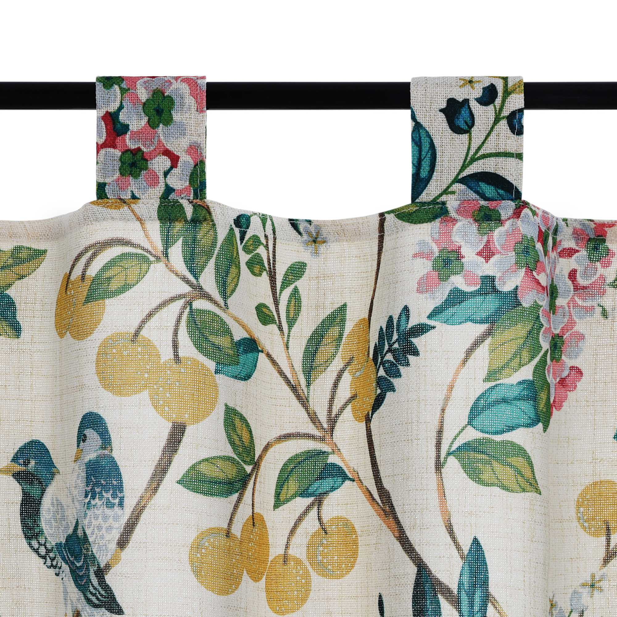 Semi-Sheer Cafe Curtain in Asian Style 1 Piece