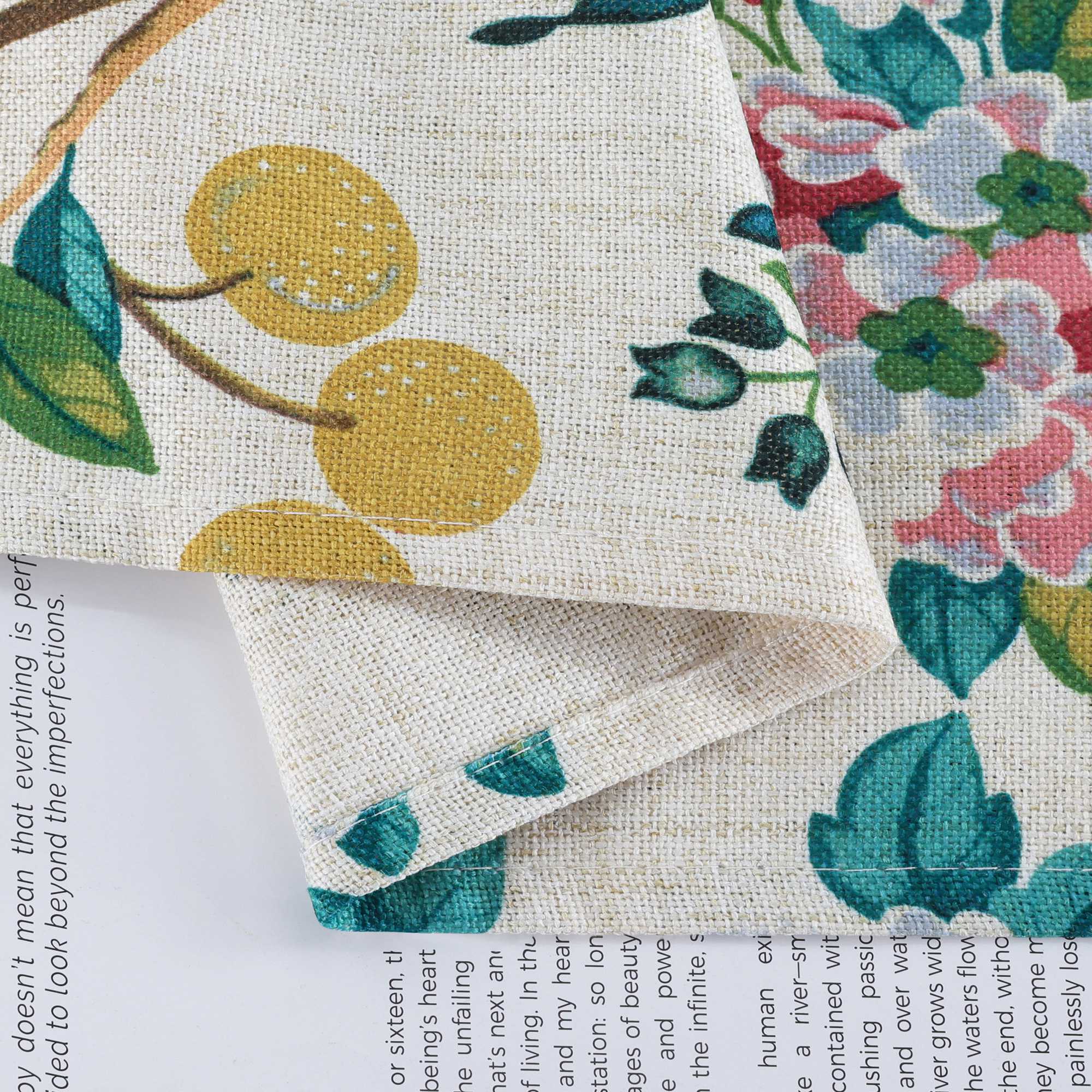 Semi-Sheer Cafe Curtain in Asian Style 1 Piece - Multicolor, H x W 120 x 125cm