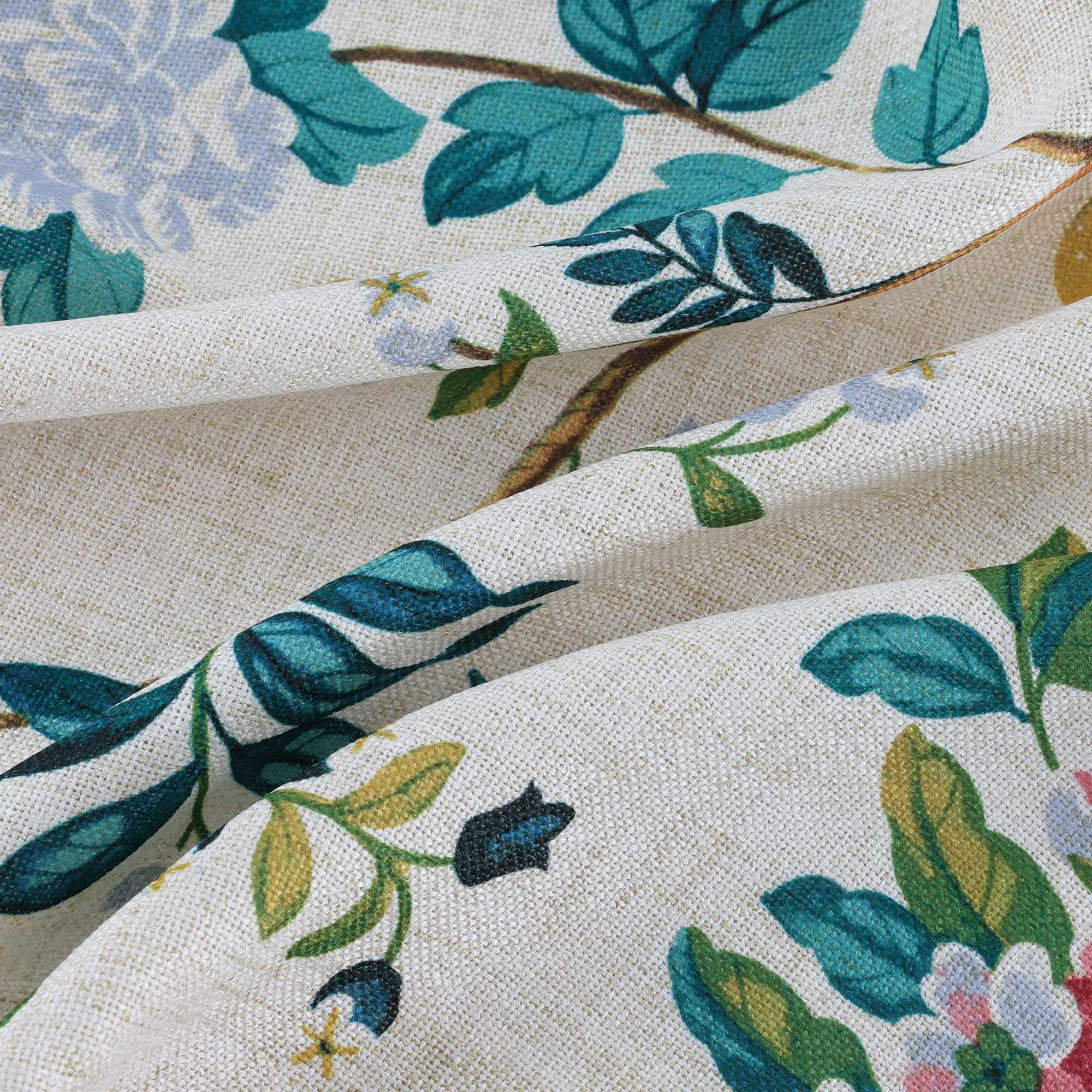 Semi-Sheer Cafe Curtain in Asian Style 1 Piece