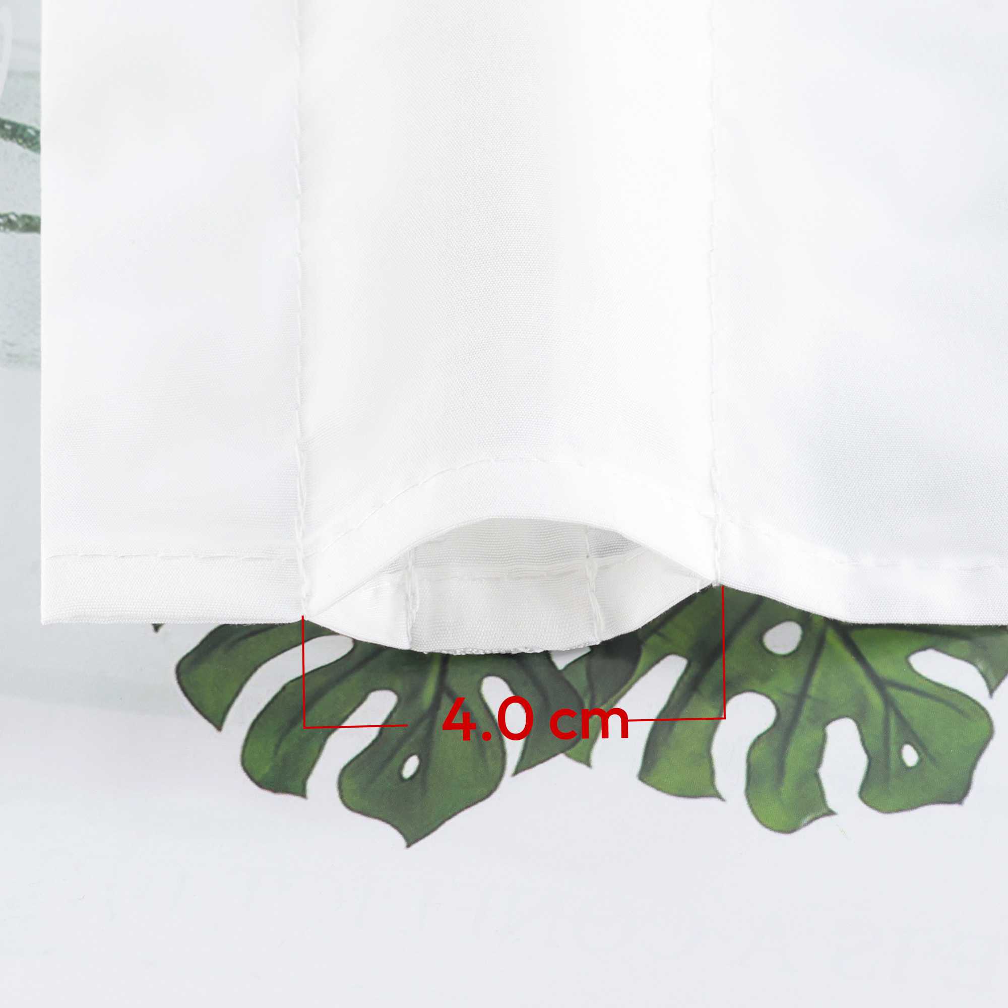 Cafe Curtain in Patchwork Style with Clover Pattern, 2 Pieces, with Rod-Pocket Design - Green, H x W 120 x 125cm