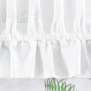 Cafe Curtain in Patchwork Style with Clover Pattern, 2 Pieces, with Rod-Pocket Design - Green, H x W 45 x 120cm