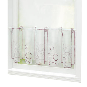 Cafe Curtain Sheer Circle Pattern Light-Filtering 1 Piece - Purple, H x W 30 x 96cm