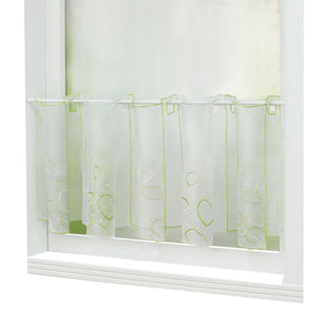 Cafe Curtain Sheer Circle Pattern Light-Filtering 1 Piece - Green, H x W 30 x 96cm