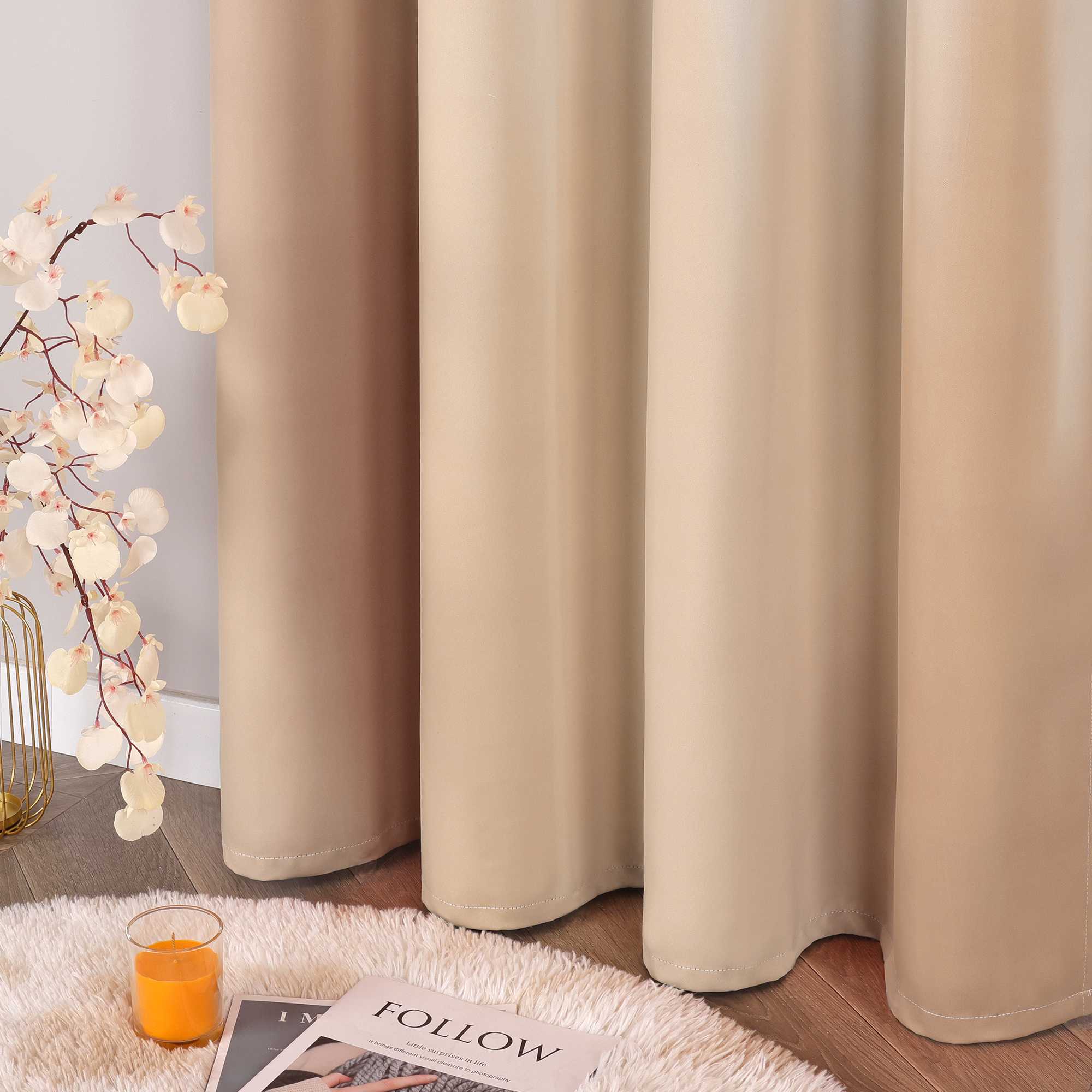 Blackout Curtain with Gradient Grommet Curtain Panel 1 Piece - Purple, H x W 225 x 135cm