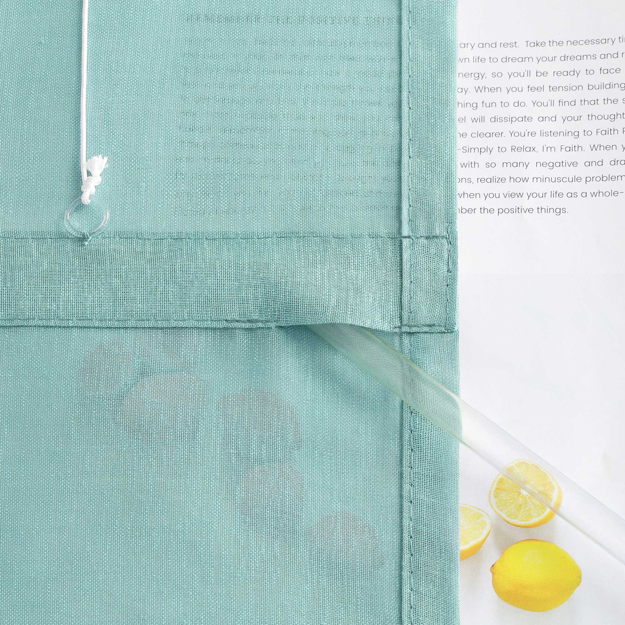 Delien White Roman Shade with Tab-Top Hanging