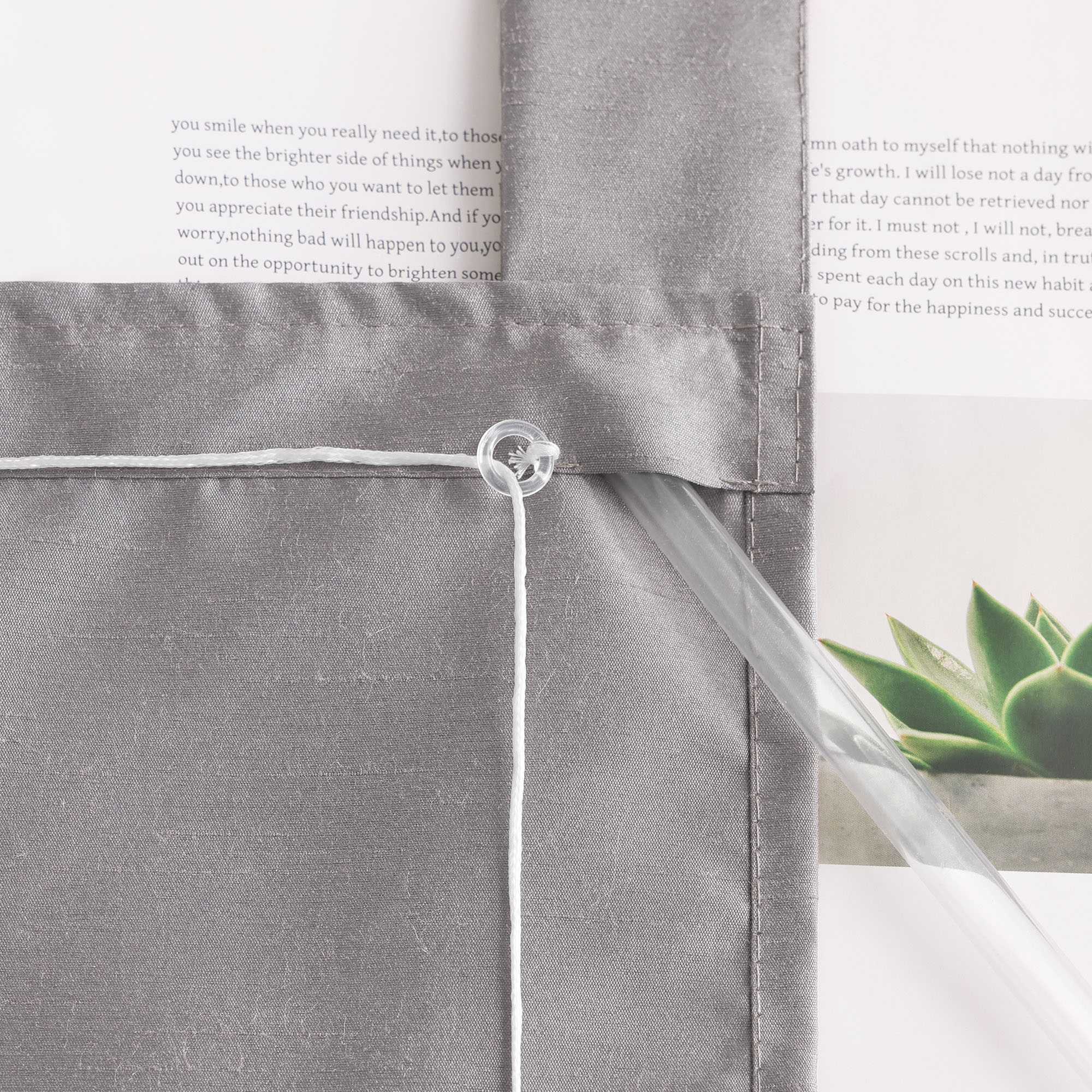 Roman Shade with Tab-Top Hanging Kitchen Curtains 1 Piece - Brown, W x H 120 x 140cm