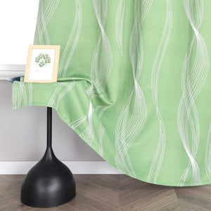 Blackout Grommet Curtain Opaque Thermal with Water-Wave Pattern 1 Piece