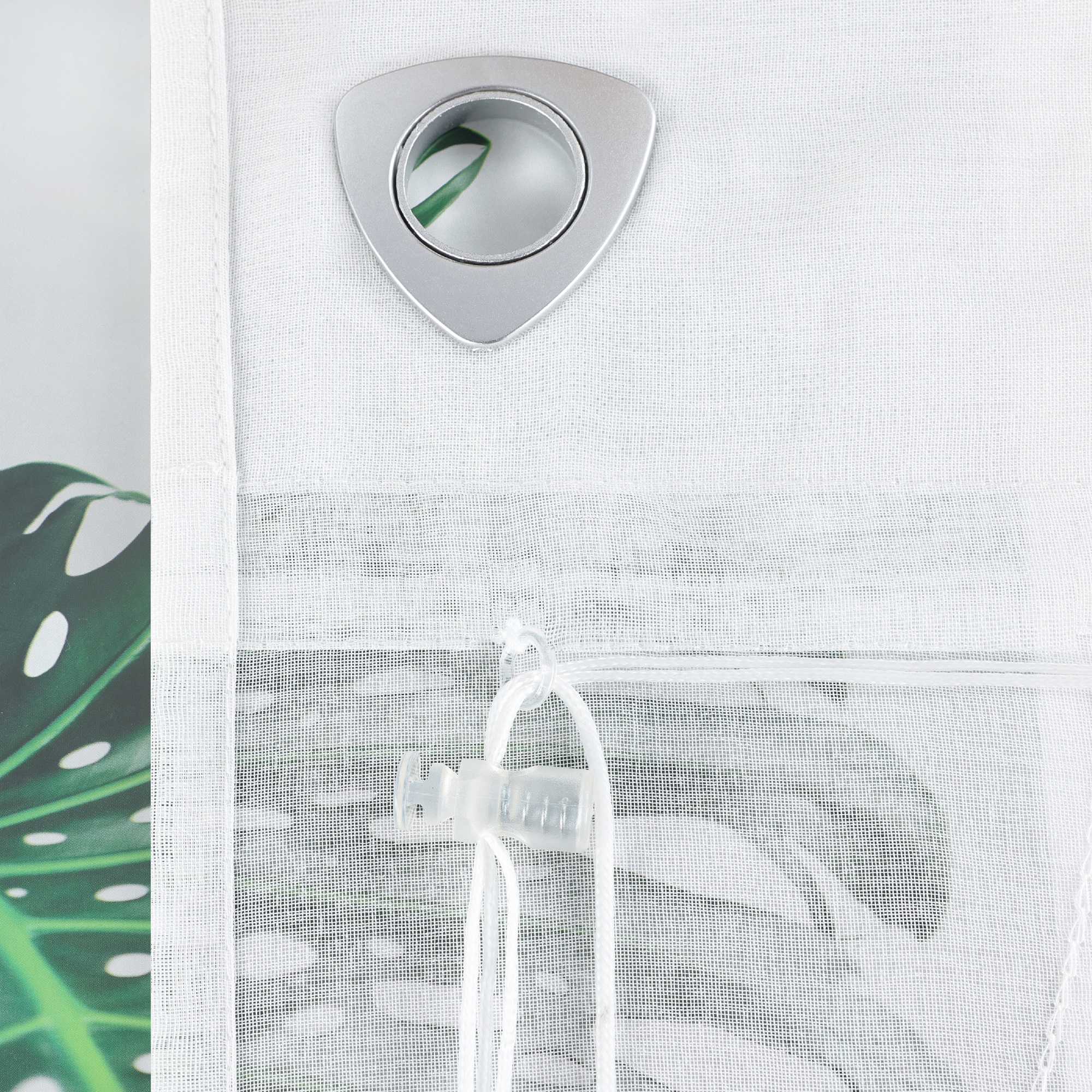 Roman Shade with Circle Pattern and Hook Hanging - White, W x H 80 x 140cm