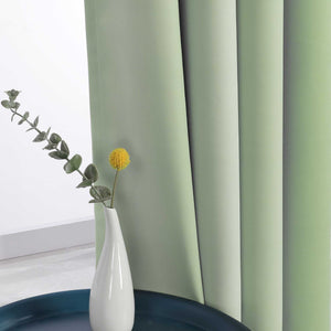 Blackout Grommet Curtain Gradient Thermal Minimalist Style 1 Piece - Gray, H x W 175 x 135 cm