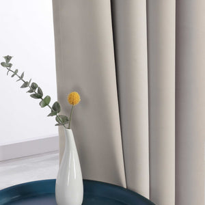 Blackout Grommet Curtain Gradient Thermal Minimalist Style 1 Piece