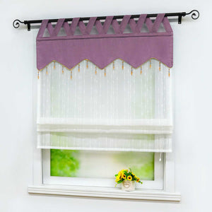Roman Shade with Decorative Valance and Embroidery 1 Piece
