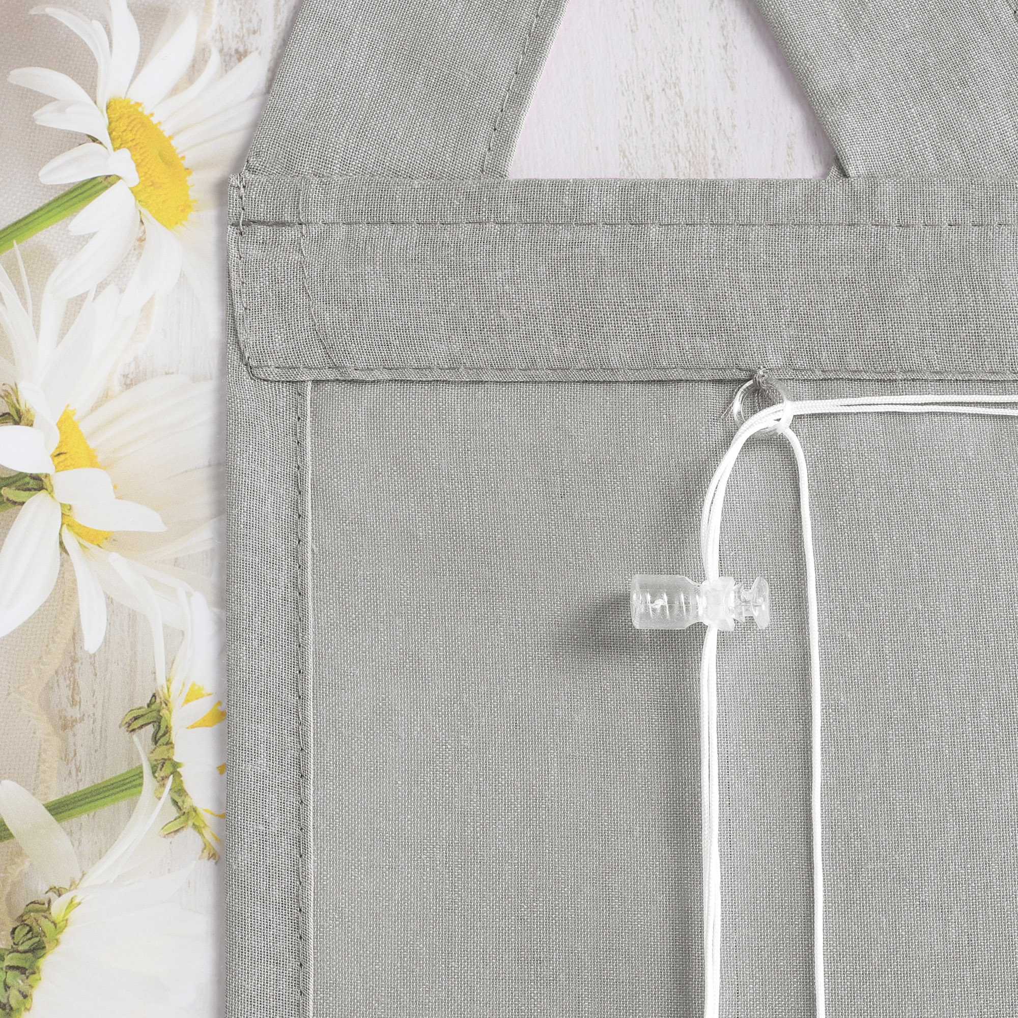 Delien White Roman Shade with Tab-Top Hanging