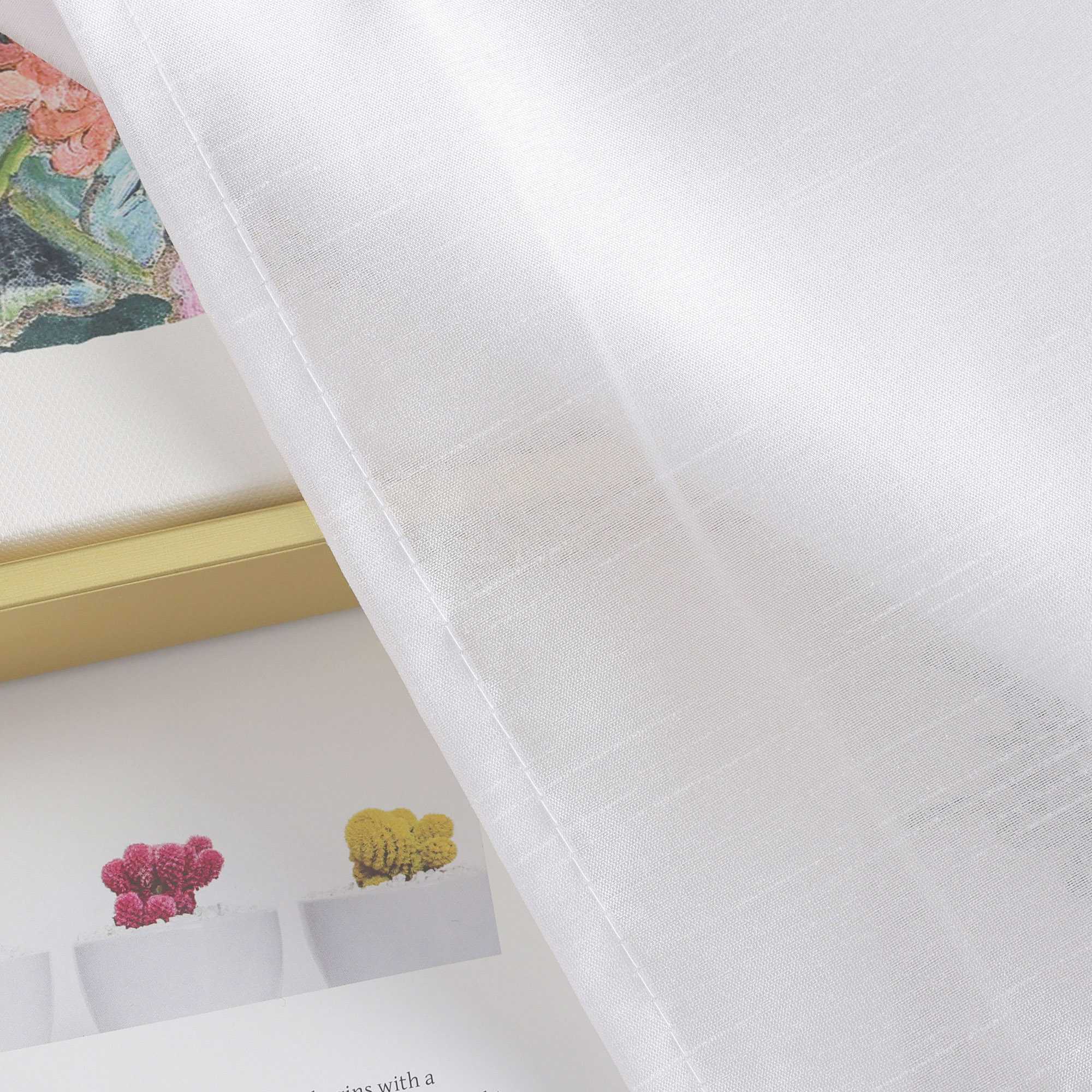 Roman Shade No-Drill Solid Color with Fine Stripes - White, W x H 80 x 140cm
