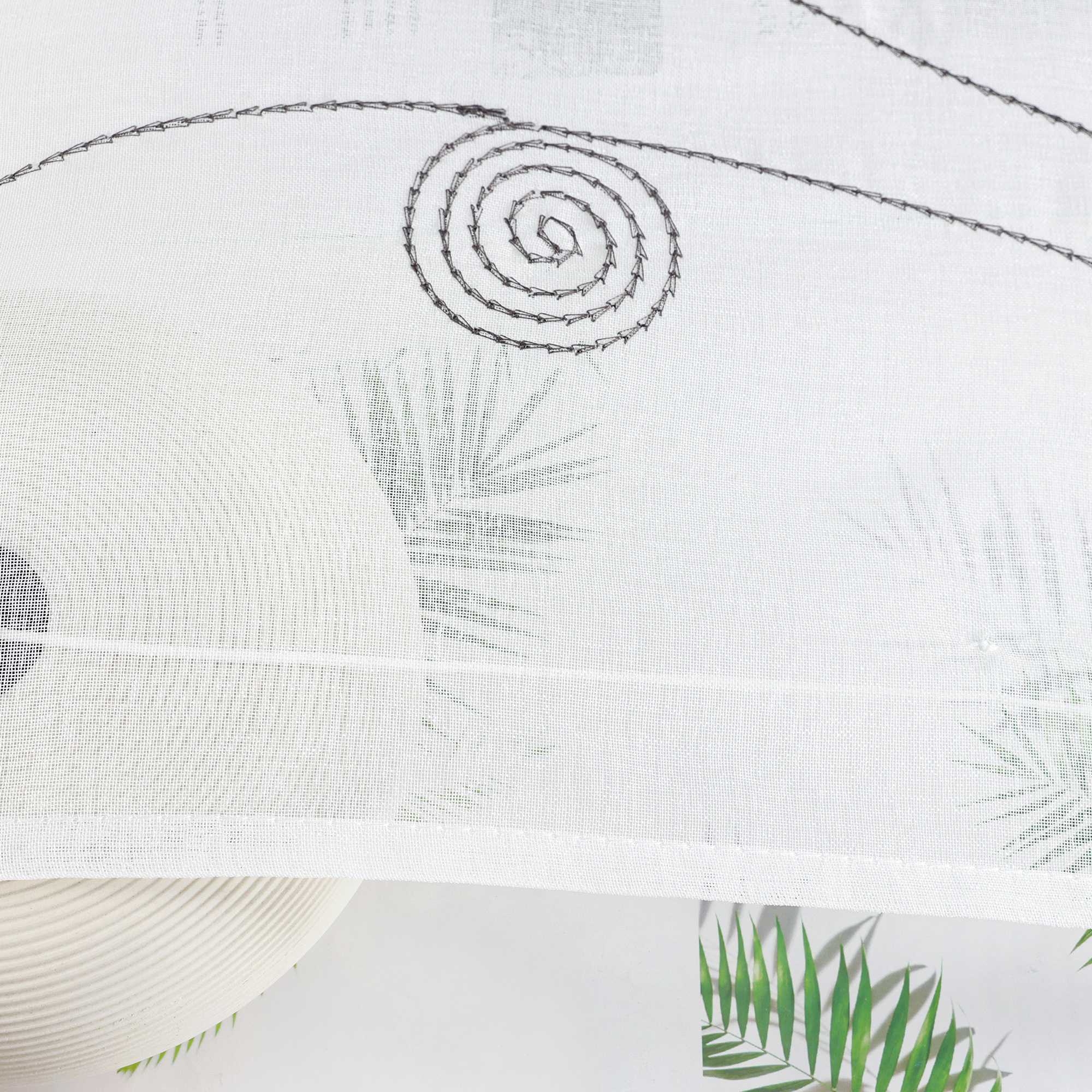 Roman Shade with Circle Pattern and Hook Hanging