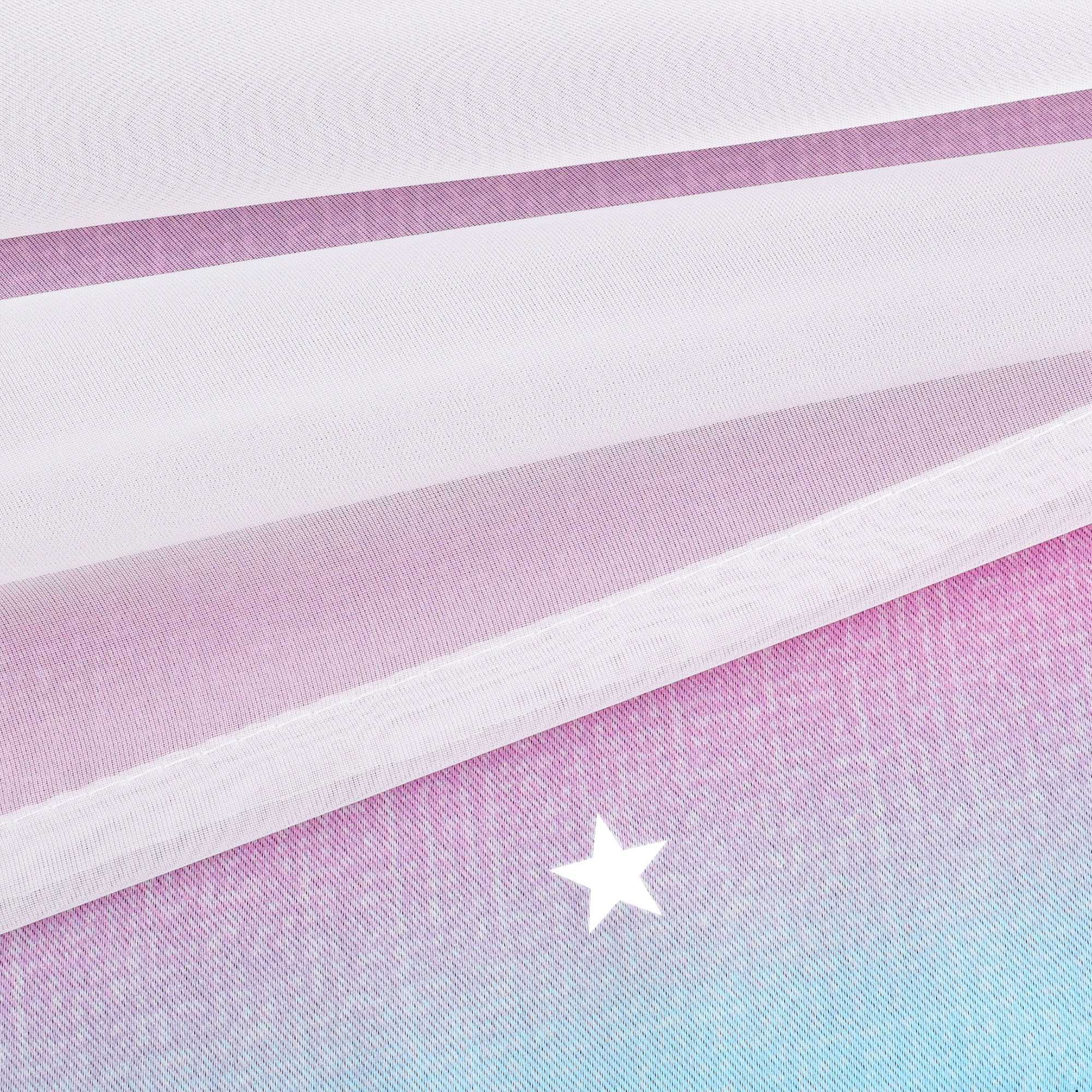 2-in-1 Curtain Children's Room with Stars 1 Piece - Pink, W x H 132 x 240cm