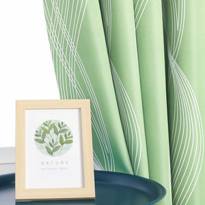 Blackout Grommet Curtain Opaque Thermal with Water-Wave Pattern 1 Piece