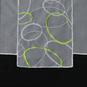 Cafe Curtain Sheer Circle Pattern Light-Filtering 1 Piece - Green, H x W 30 x 128cm