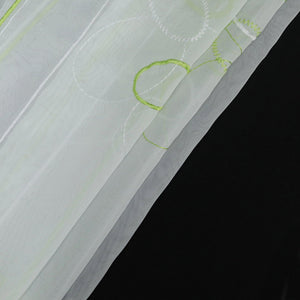 Cafe Curtain Sheer Circle Pattern Light-Filtering 1 Piece - Green, H x W 45 x 128cm